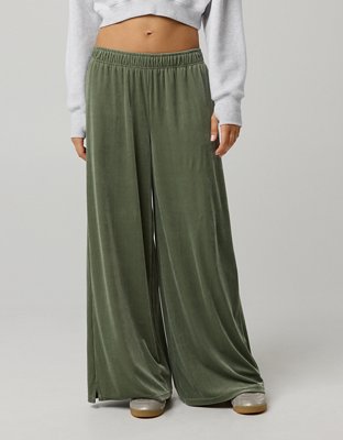 OFFLINE By Aerie Velour Rib Super Wide Leg Pant