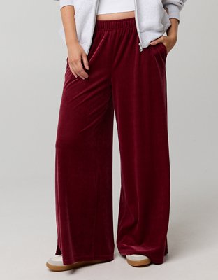 OFFLINE By Aerie Velour Rib Super Wide Leg Pant