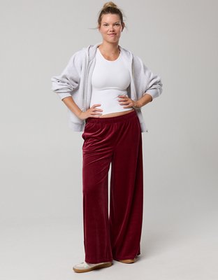 OFFLINE By Aerie Velour Rib Super Wide Leg Pant