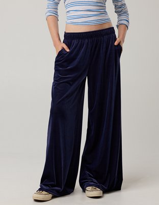 OFFLINE By Aerie Velour Rib Super Wide Leg Pant