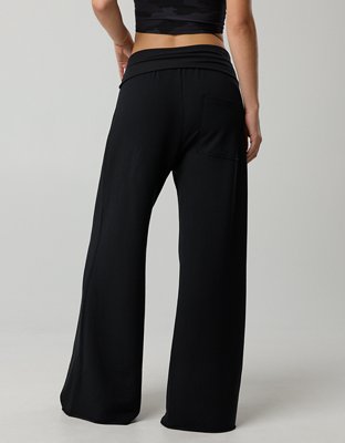 OFFLINE By Aerie OTT Fleece Super Wide Leg Foldover Pant