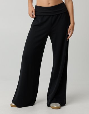 OFFLINE By Aerie OTT Fleece Super Wide Leg Foldover Pant