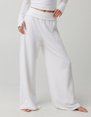 OFFLINE By Aerie OTT Fleece Super Wide Leg Foldover Pant