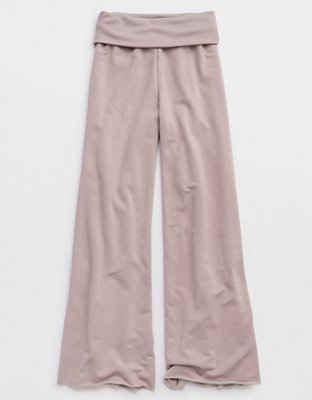 OFFLINE By Aerie OTT Fleece Super Wide Leg Foldover Pant