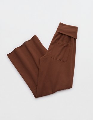 OFFLINE By Aerie OTT Fleece Super Wide Leg Foldover Pant