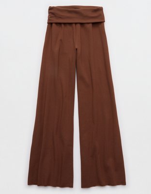 OFFLINE By Aerie OTT Fleece Super Wide Leg Foldover Pant