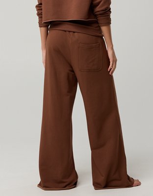 OFFLINE By Aerie OTT Fleece Super Wide Leg Foldover Pant