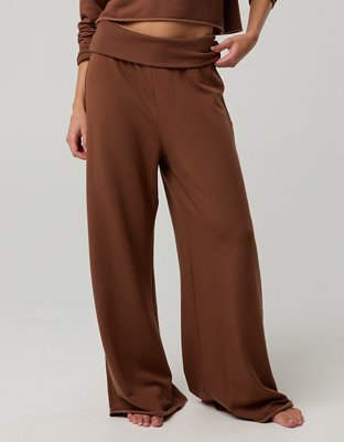 OFFLINE By Aerie OTT Fleece Super Wide Leg Foldover Pant