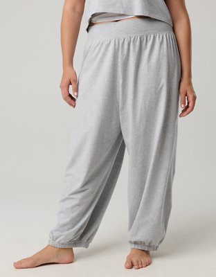 Женские брюки Offline By Aerie OG Cotton Baggy Jogger, цвет: Средний меланжевый серый — фото 4