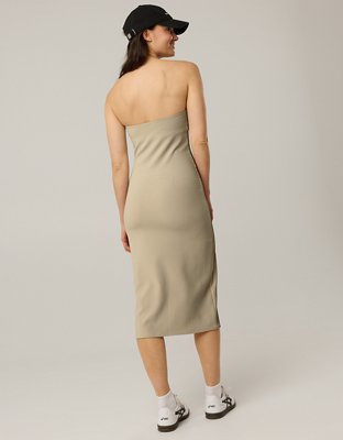 OFFLINE By Aerie Stripe Rib Night Out Midi Tube Dress