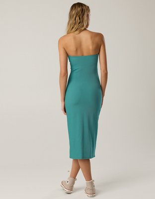 OFFLINE By Aerie Stripe Rib Night Out Midi Tube Dress