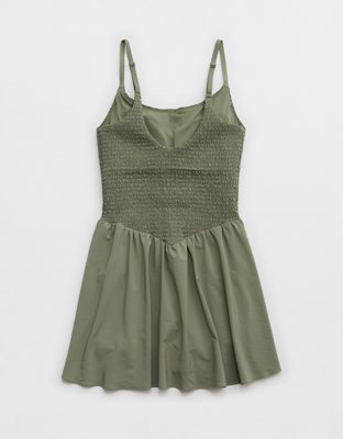OFFLINE By Aerie Real Me Vestido Holgado con Bordado con Nido de Abeja