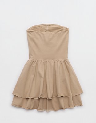 OFFLINE By Aerie OG Cotton Strapless Ruched Mini Dress