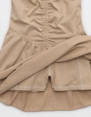 OFFLINE By Aerie OG Cotton Strapless Ruched Mini Dress