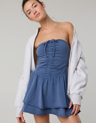 OFFLINE By Aerie OG Cotton Strapless Ruched Mini Dress from American Eagle - $69.95