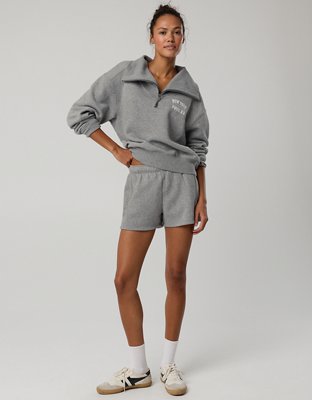 Женские шорты Offline By Aerie 3" Cloud Fleece, цвет: Тёмный меланжевый серый — фото 5