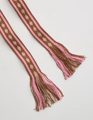 Aerie Woven Fringe Belt