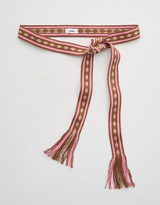 Aerie Woven Fringe Belt