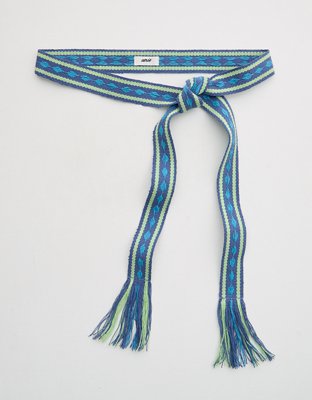 Aerie Woven Fringe Belt