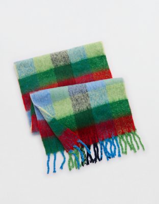 Aerie Fringe Plaid Blanket Scarf | Aerie display picture 3