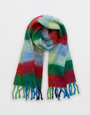 Aerie Fringe Plaid Blanket Scarf