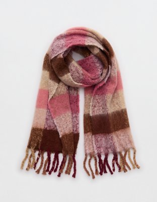 Aerie Fringe Plaid Blanket Scarf