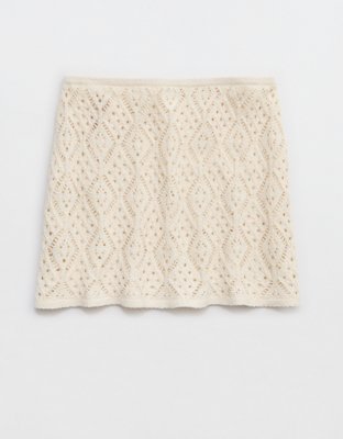 Aerie Crochet Pull-On Mini Skirt