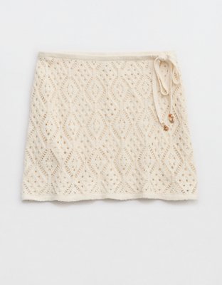 Aerie Crochet Pull-On Mini Skirt