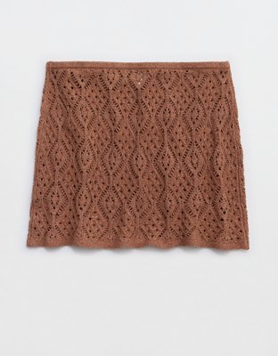 Aerie Crochet Pull-On Mini Skirt