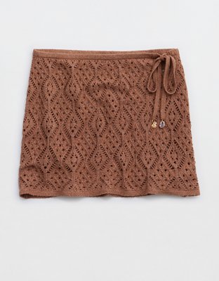 Aerie Crochet Pull-On Mini Skirt