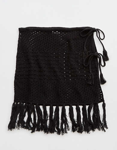 Aerie Crochet Fringe Sarong