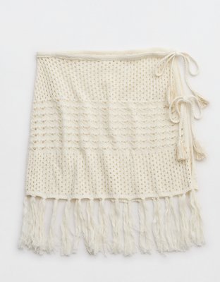 Aerie Crochet Fringe Sarong