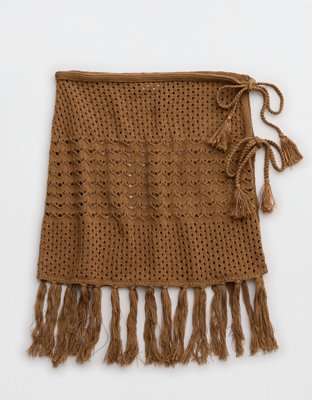 Aerie Crochet Fringe Sarong