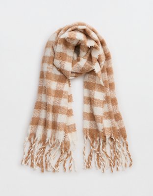 Aerie Woven Boucle Fringe Scarf