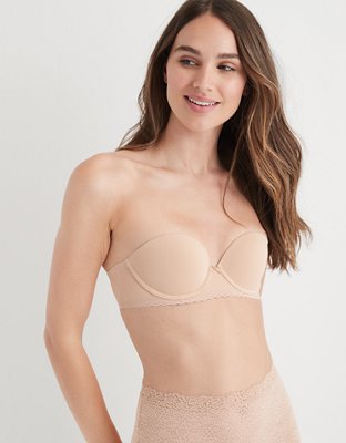 Aerie Real Happy Wireless Push Up Bluegrass Lace Bra