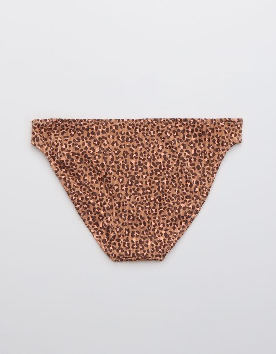 Aerie Parte de abajo de bikini de leopardo en punto elástico