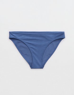 Aerie Shine Rib Crossover High Waisted Bikini Bottom