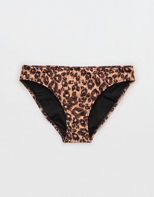 Aerie Leopard Banded High Cut Cheeky Bikini Bottom