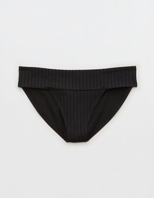 Aerie Bottom de Bikini de Copa Entera en Punto Elástico Ancho con Tira