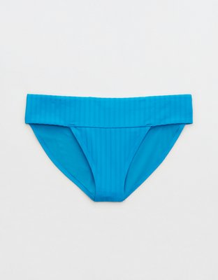 Aerie Bottom de Bikini de Copa Entera en Punto Elástico Ancho con Tira