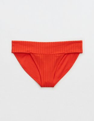 Aerie Bottom de Bikini de Copa Entera en Punto Elástico Ancho con Tira