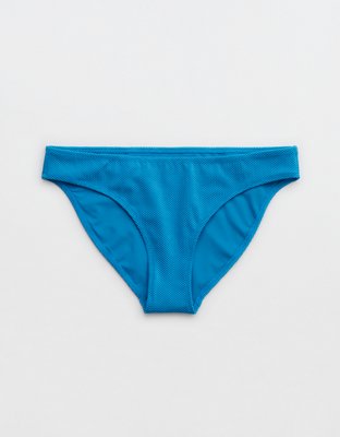 Aerie Bottom de bikini de copa entera de piqué con brillo