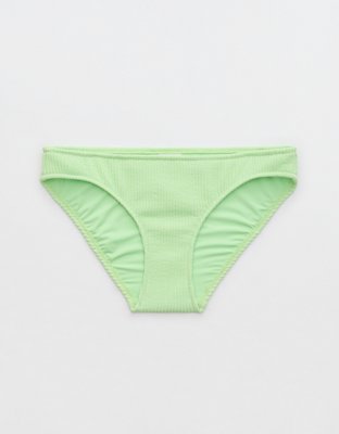 Arbre Tie String Bikini Bottom, Tree Green/Ivory