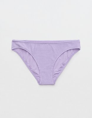 Aerie Bottom de Bikini Arrugado de Copa Entera con Brillo