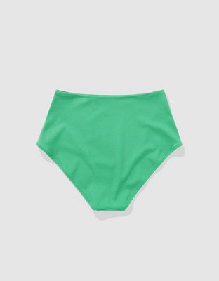 Aerie Bottom de Bikini de Piqué con Brillo y Corte Alto