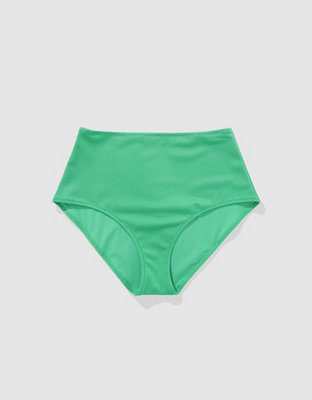 Aerie Shine Pique High Cut Bikini Bottom