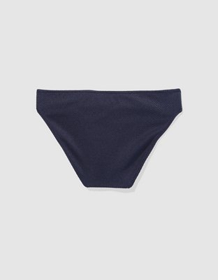 Aerie Bottom de bikini de copa entera de piqué con brillo