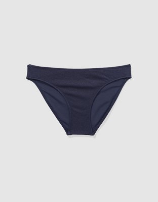 Aerie Bottom de Bikini de Cobertura Completa de Piqué con Brillo