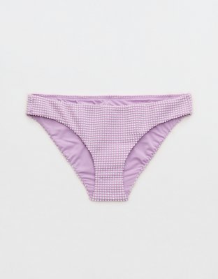 Низ бикини Classic, полное покрытие, сирсакер — Aerie, цвет: Сиреневый — фото 3
