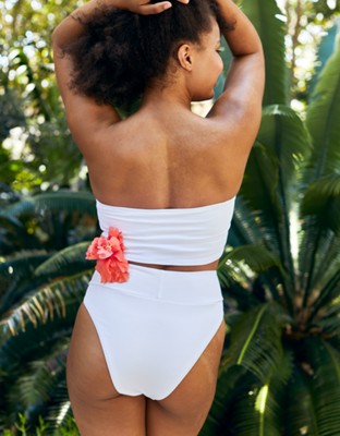 Aerie Ribbed High Cut Cheeky Bikini Bottom